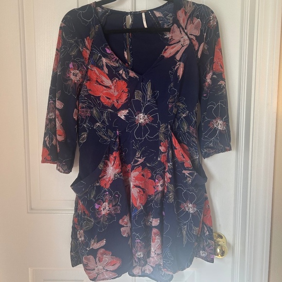 Free People Floating Florals High Low Dress Size 0 - Picture 2 of 10